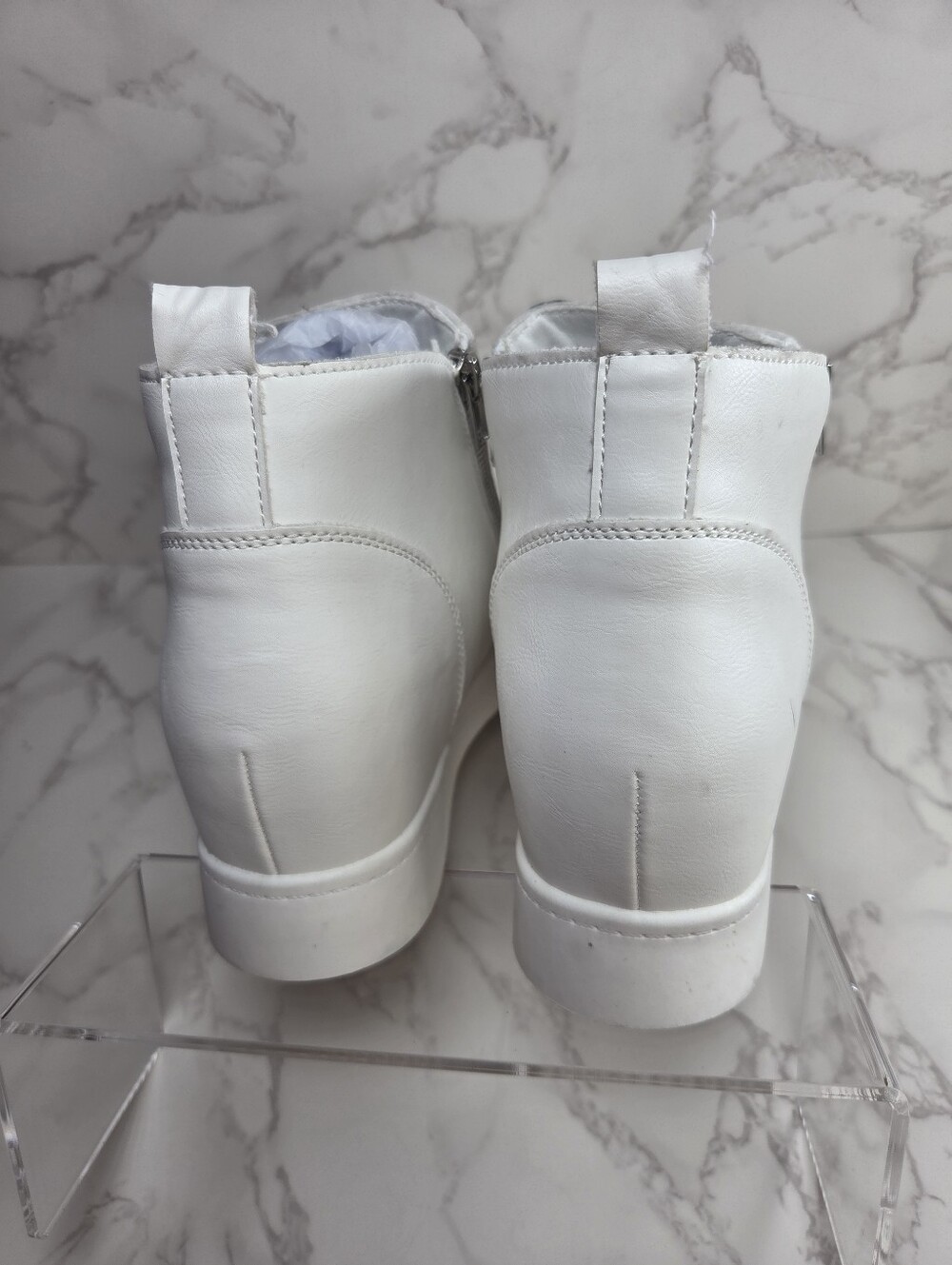 Soda White Side-Zip Wedge Ankle Boots - Picture 9 of 9